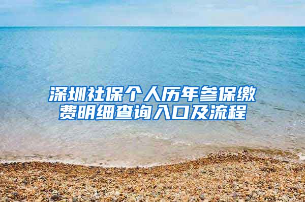 深圳社保个人历年参保缴费明细查询入口及流程