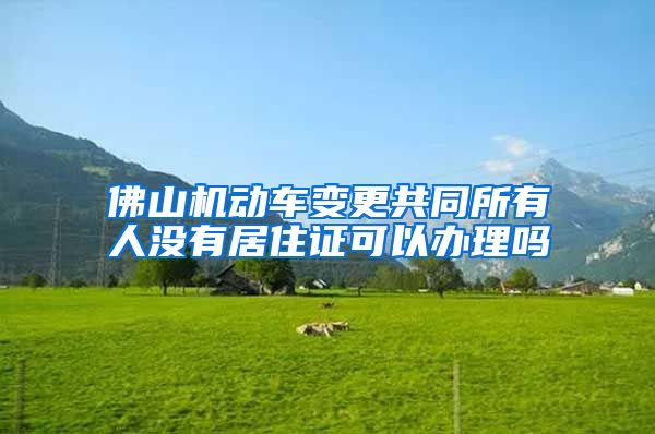 佛山机动车变更共同所有人没有居住证可以办理吗