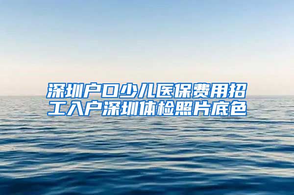 深圳户口少儿医保费用招工入户深圳体检照片底色