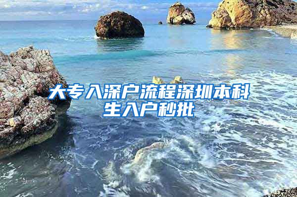 大专入深户流程深圳本科生入户秒批