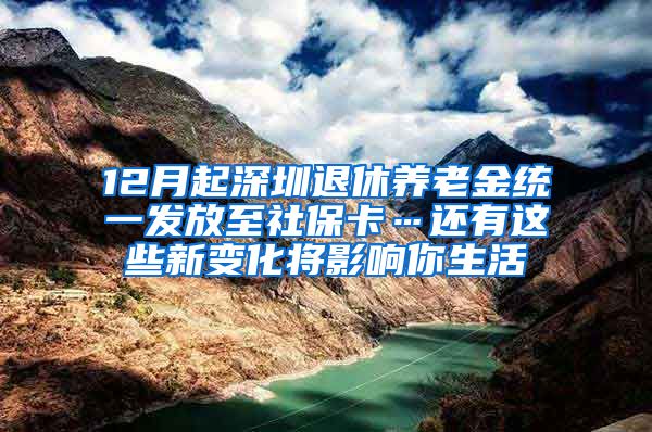 12月起深圳退休养老金统一发放至社保卡…还有这些新变化将影响你生活