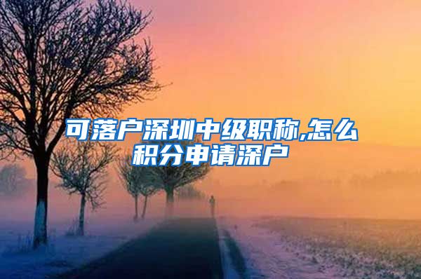 可落户深圳中级职称,怎么积分申请深户