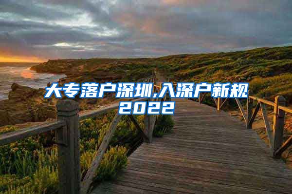 大专落户深圳,入深户新规2022