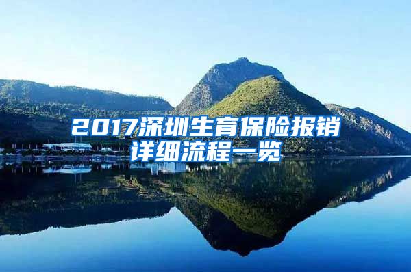 2017深圳生育保险报销详细流程一览