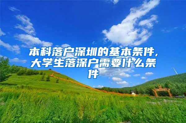 本科落户深圳的基本条件,大学生落深户需要什么条件