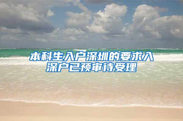 本科生入户深圳的要求入深户已预审待受理