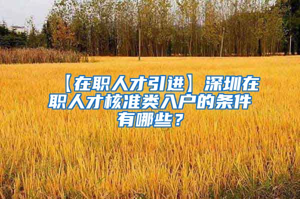 【在职人才引进】深圳在职人才核准类入户的条件有哪些？