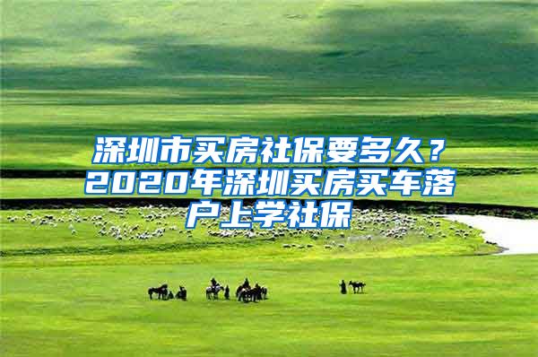 深圳市买房社保要多久？2020年深圳买房买车落户上学社保