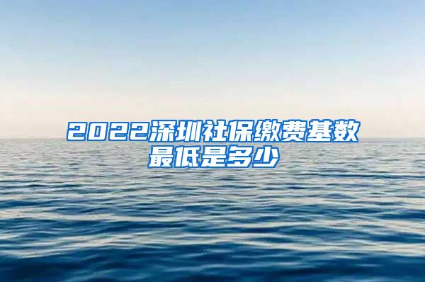 2022深圳社保缴费基数最低是多少