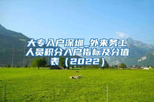 大专入户深圳_外来务工人员积分入户指标及分值表（2022）