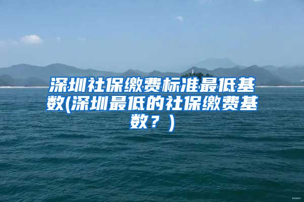 深圳社保缴费标准最低基数(深圳最低的社保缴费基数？)