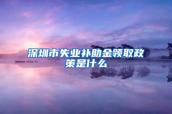 深圳市失业补助金领取政策是什么