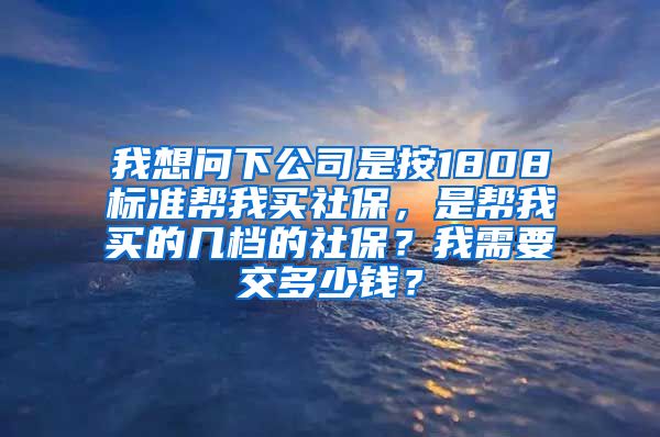 我想问下公司是按1808标准帮我买社保，是帮我买的几档的社保？我需要交多少钱？