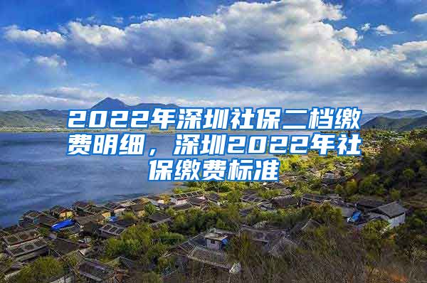 2022年深圳社保二档缴费明细，深圳2022年社保缴费标准