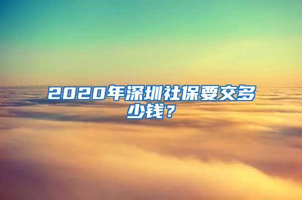 2020年深圳社保要交多少钱？