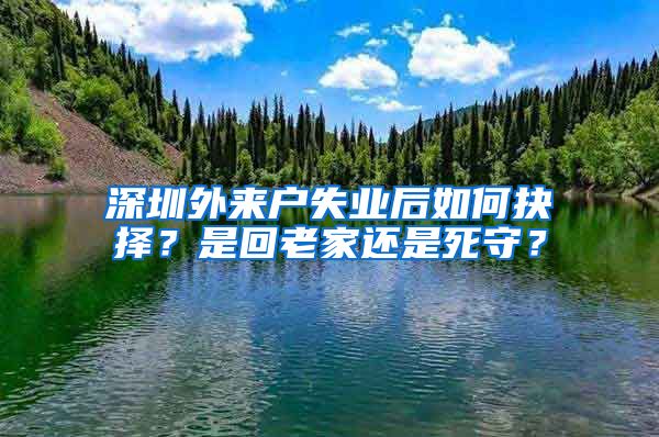 深圳外来户失业后如何抉择？是回老家还是死守？