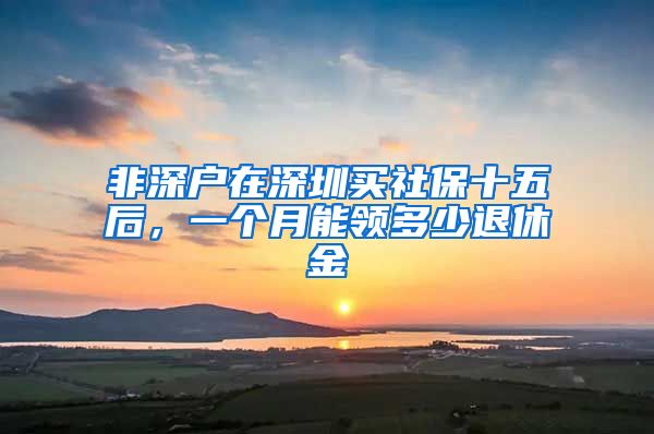 非深户在深圳买社保十五后，一个月能领多少退休金