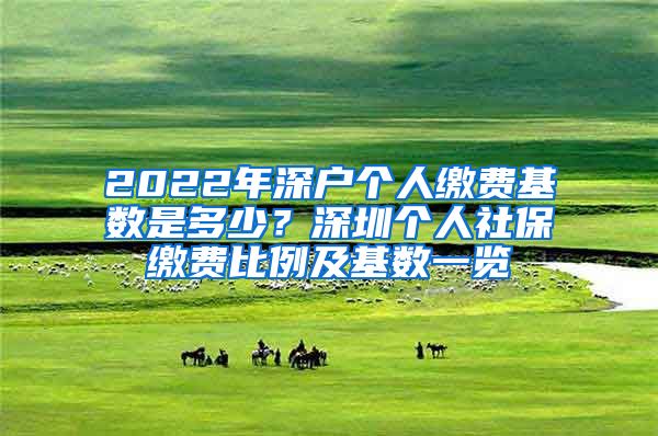 2022年深户个人缴费基数是多少？深圳个人社保缴费比例及基数一览