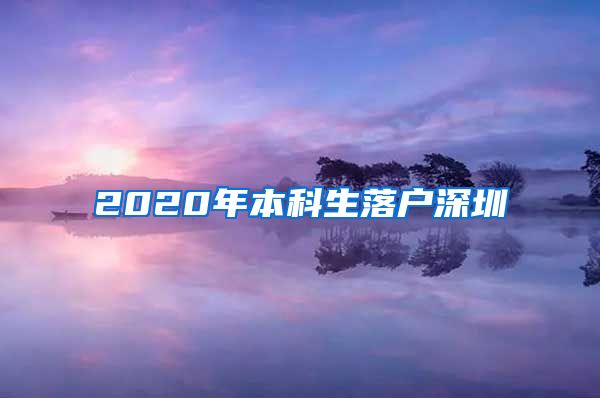 2020年本科生落户深圳