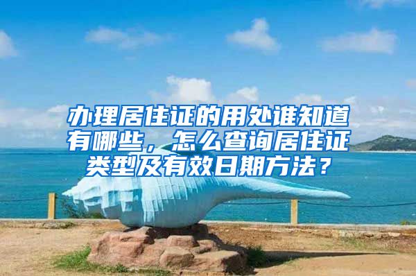 办理居住证的用处谁知道有哪些，怎么查询居住证类型及有效日期方法？