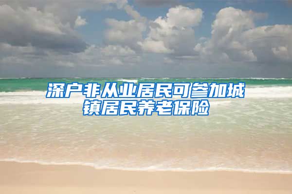 深户非从业居民可参加城镇居民养老保险