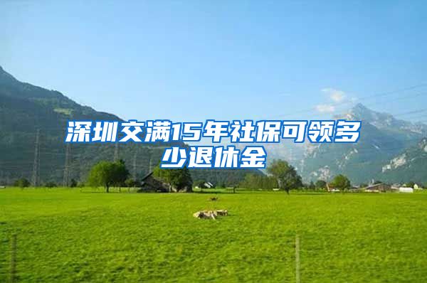 深圳交满15年社保可领多少退休金