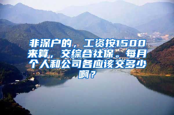 非深户的，工资按1500来算，交综合社保。每月个人和公司各应该交多少啊？