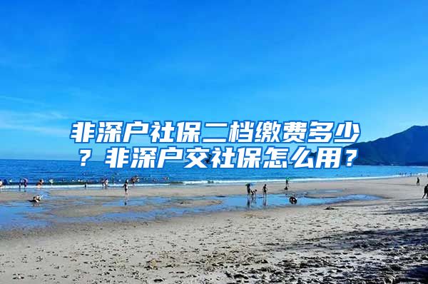 非深户社保二档缴费多少？非深户交社保怎么用？