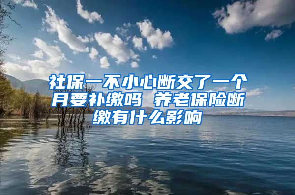 社保一不小心断交了一个月要补缴吗 养老保险断缴有什么影响