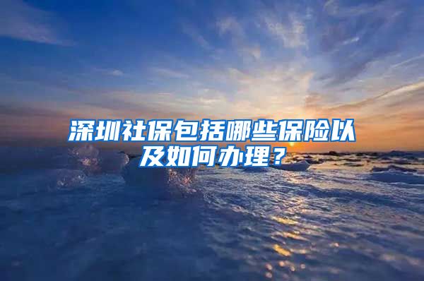 深圳社保包括哪些保险以及如何办理？