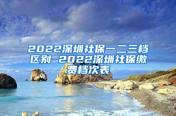 2022深圳社保一二三档区别 2022深圳社保缴费档次表