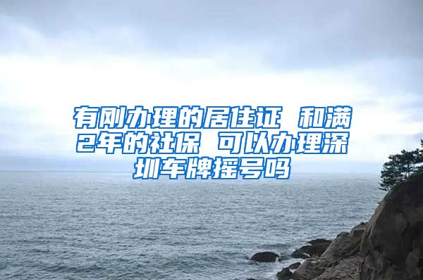 有刚办理的居住证 和满2年的社保 可以办理深圳车牌摇号吗