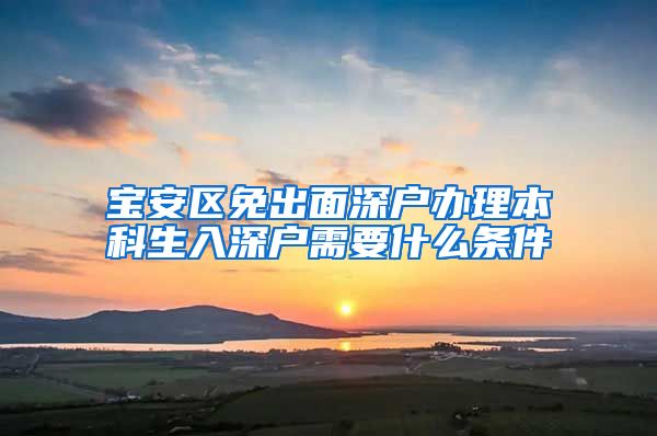 宝安区免出面深户办理本科生入深户需要什么条件