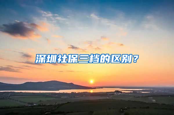 深圳社保三档的区别？