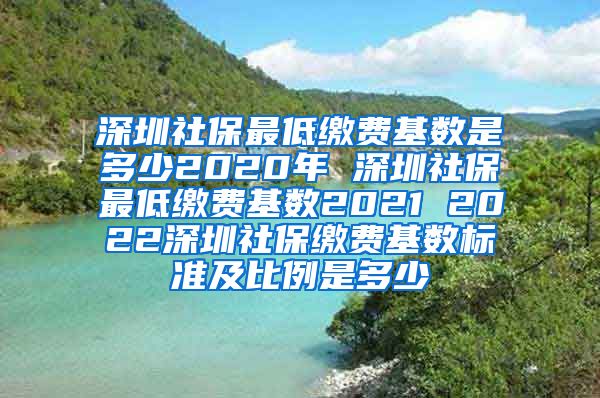 深圳社保最低缴费基数是多少2020年 深圳社保最低缴费基数2021 2022深圳社保缴费基数标准及比例是多少