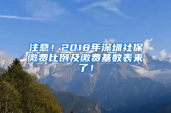 注意！2018年深圳社保缴费比例及缴费基数表来了！