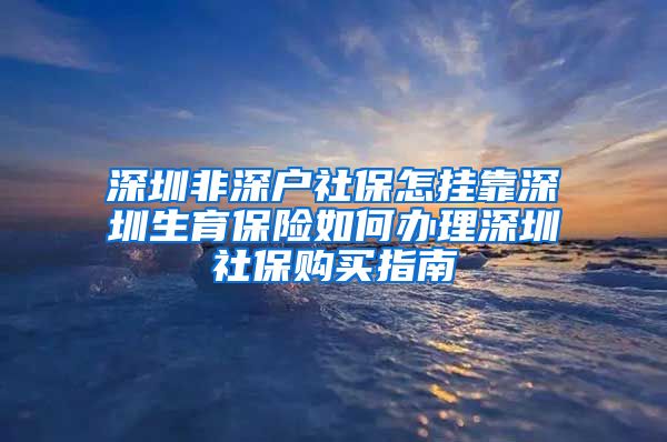 深圳非深户社保怎挂靠深圳生育保险如何办理深圳社保购买指南