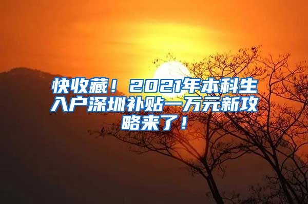 快收藏！2021年本科生入户深圳补贴一万元新攻略来了！