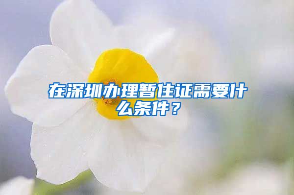 在深圳办理暂住证需要什么条件？