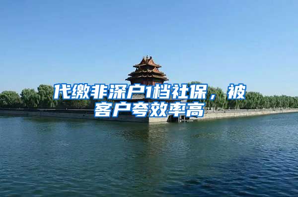 代缴非深户1档社保，被客户夸效率高