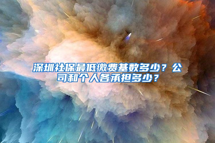 深圳社保最低缴费基数多少？公司和个人各承担多少？