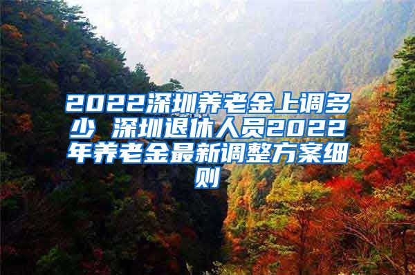 2022深圳养老金上调多少 深圳退休人员2022年养老金最新调整方案细则