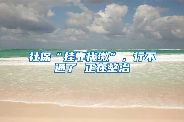 社保“挂靠代缴”，行不通了 正在整治