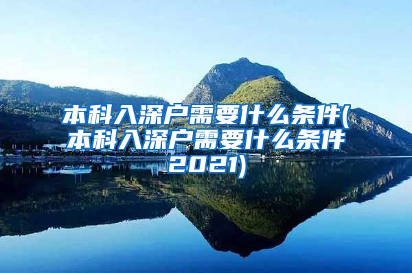 本科入深户需要什么条件(本科入深户需要什么条件2021)