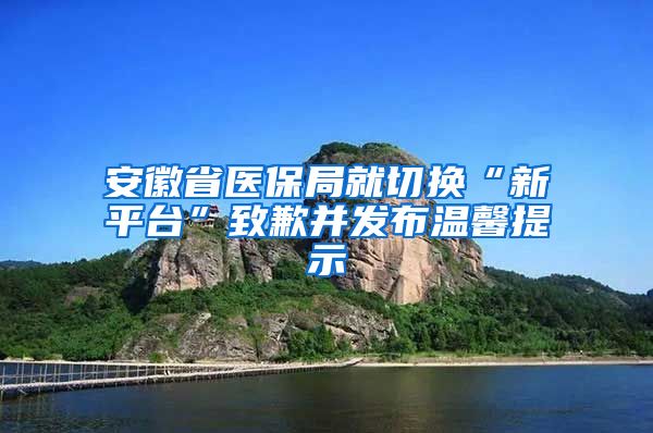 安徽省医保局就切换“新平台”致歉并发布温馨提示