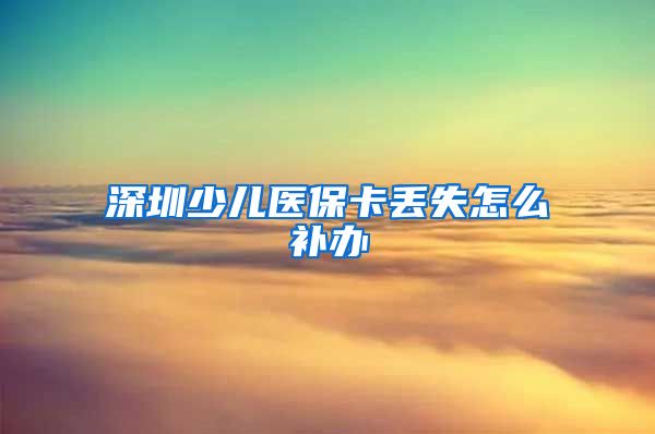 深圳少儿医保卡丢失怎么补办