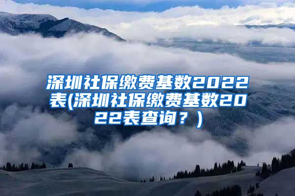 深圳社保缴费基数2022表(深圳社保缴费基数2022表查询？)