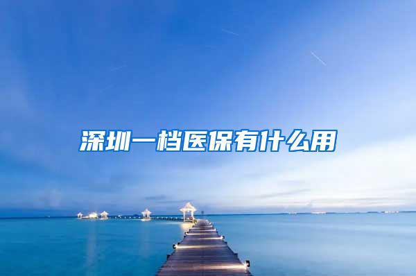 深圳一档医保有什么用