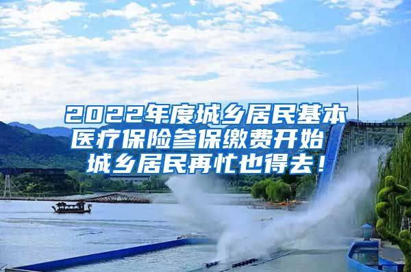 2022年度城乡居民基本医疗保险参保缴费开始 城乡居民再忙也得去！