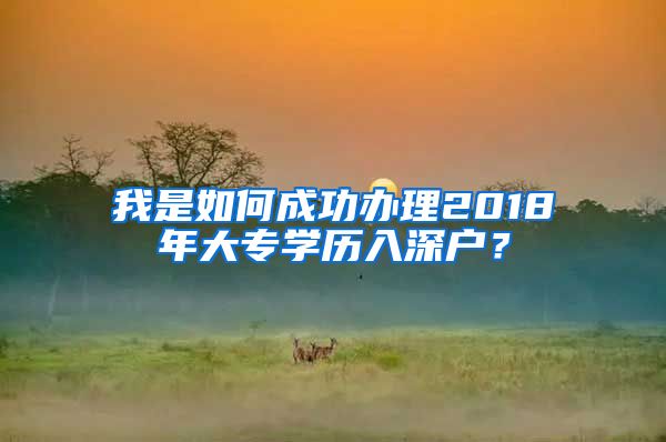 我是如何成功办理2018年大专学历入深户？